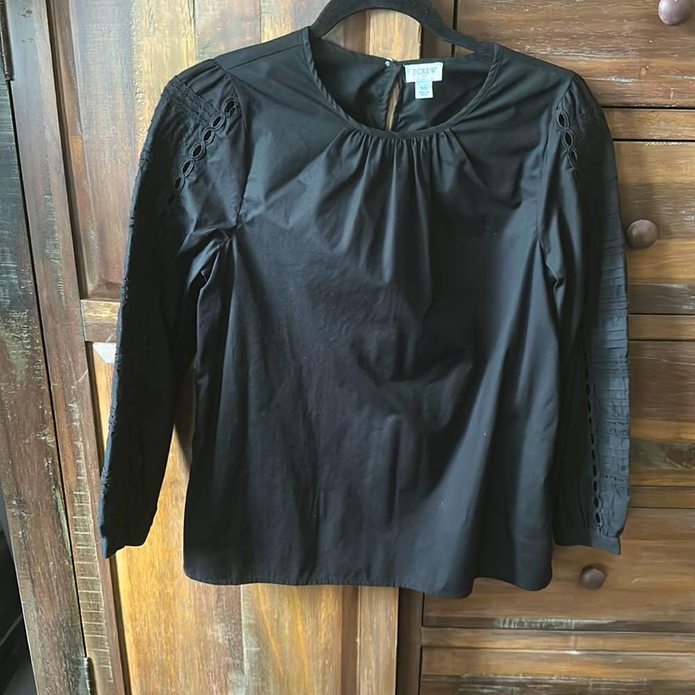 J Crew Blouse With Lace Detailing Sleeves